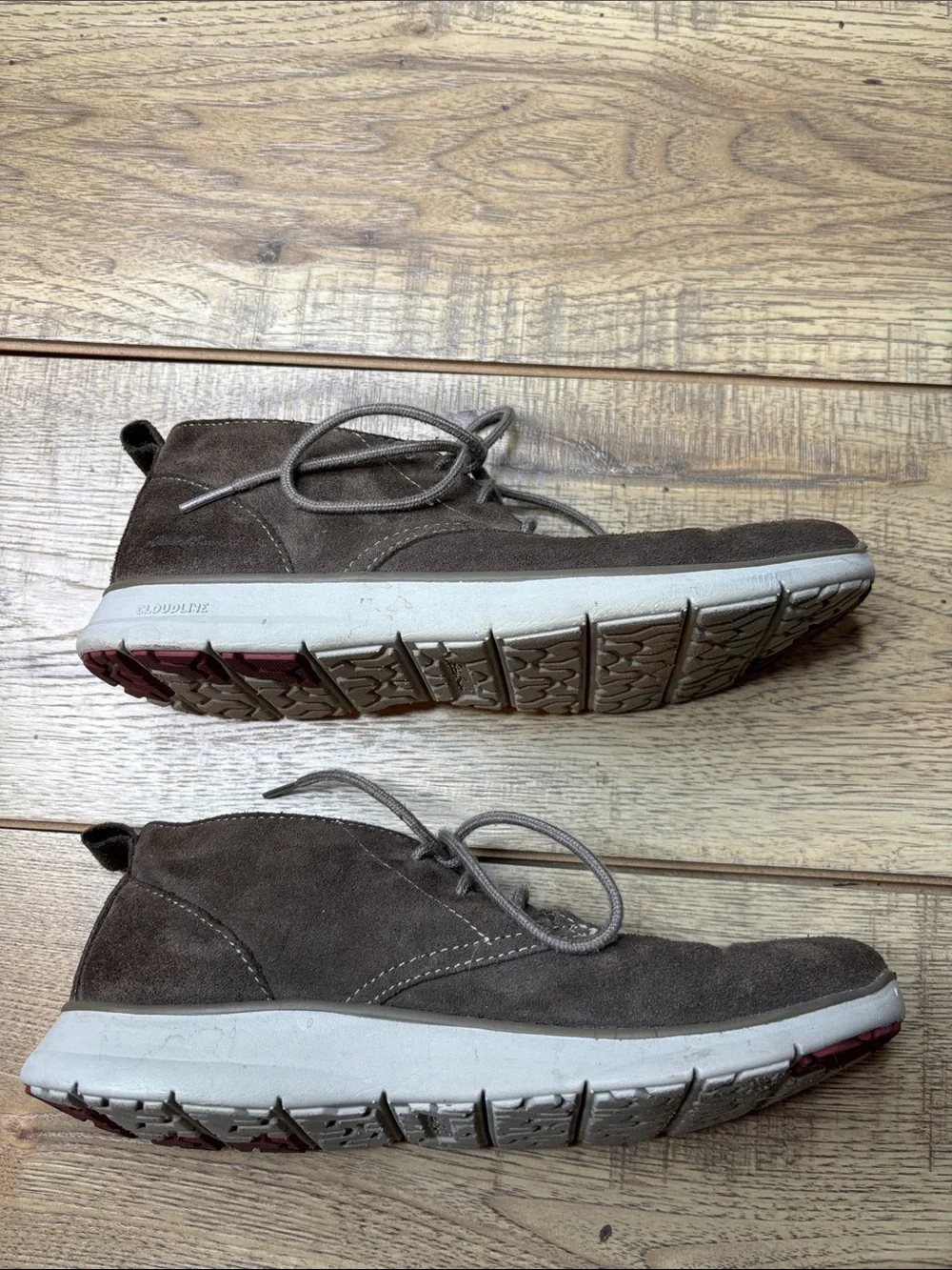 Women’s Eddie Bauer Cloudline Brown Suede Stylish Casual Lace-Up Shoes Size 9